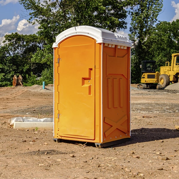 how often are the porta potties cleaned and serviced during a rental period in Trafalgar